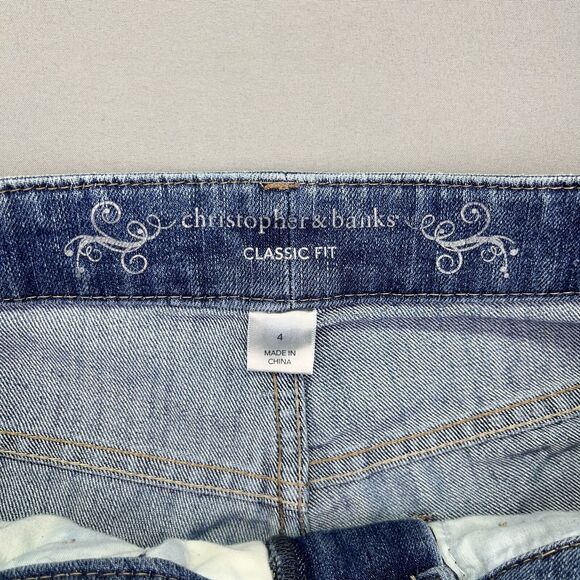 Christopher & Banks Jeans Straight Leg Classic Fit Denim Medium Wash Womens 28.5 - Picture 14 of 16